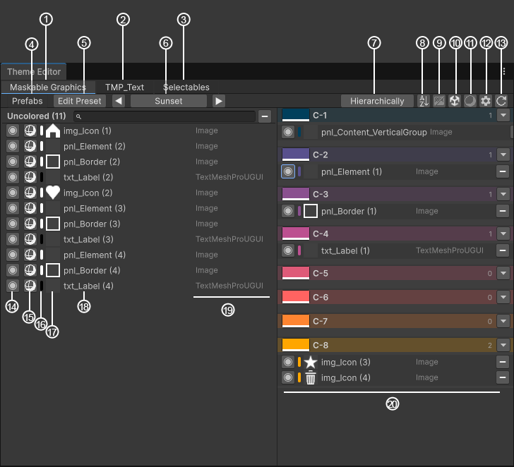 Color Theme Window: Graphics tab